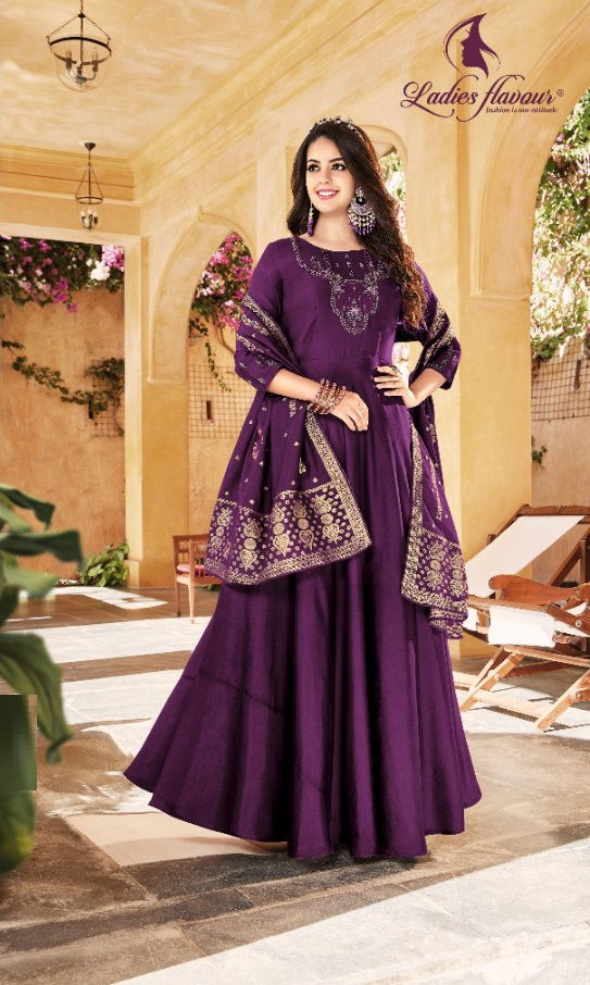 Ladies Flavour Rangrez Wholesale Readymade Gown Catalog